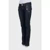 Blue jeans with contrast seams