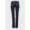 Blue jeans with contrast seams