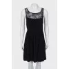 Silk mini dress with lace
