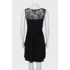 Silk mini dress with lace