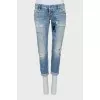 Ripped effect cropped jeans