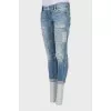 Ripped effect cropped jeans