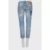Ripped effect cropped jeans