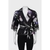 Wrap blouse in floral print
