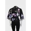 Wrap blouse in floral print