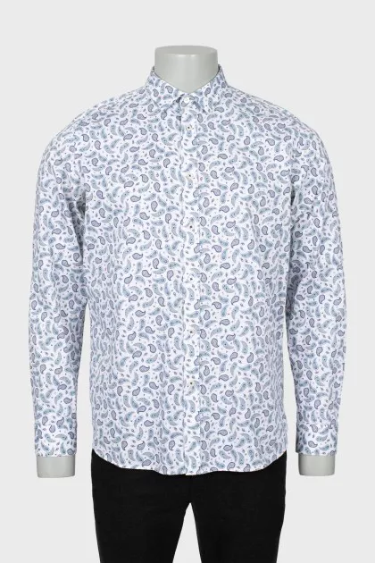 Men's straight printed shirt