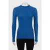 Fitted long sleeve blue