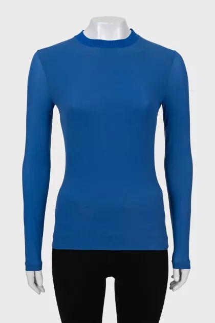 Fitted long sleeve blue