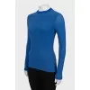 Fitted long sleeve blue