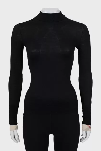 Wool golf with printed sleeves