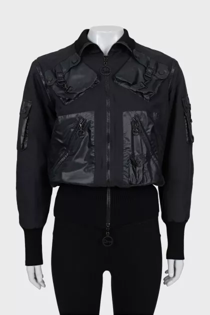 Bomber jacket with patch pockets