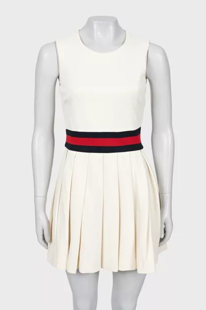 White dress with accent waist
