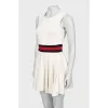 White dress with accent waist