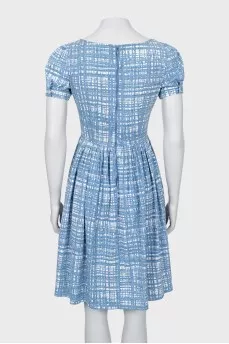 Mixed color dress with short sleeves