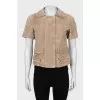 Short sleeve suede jacket