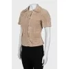 Short sleeve suede jacket