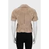 Short sleeve suede jacket
