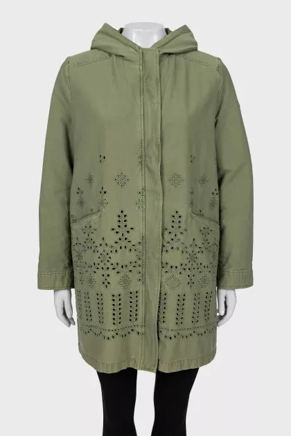 Green jacket with inner vest