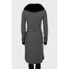 Single-breasted coat with fur collar