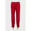 Men's jeans with elastic band with stripes