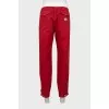 Men's jeans with elastic band with stripes