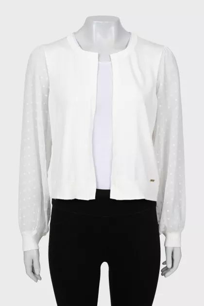 White cardigan with tag