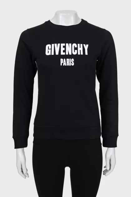 Black sweatshirt with embroidered logo