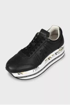 Leather sneakers with chunky soles
