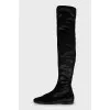 Black velor boots
