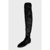 Black velor boots
