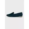 Blue suede ballerinas