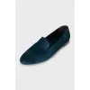 Blue suede ballerinas