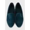 Blue suede ballerinas