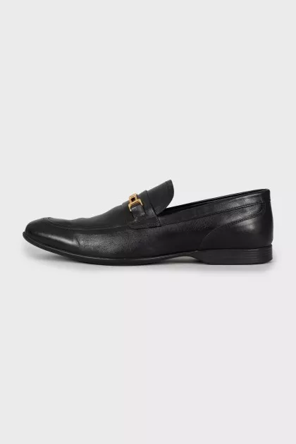 Men's leather loafers with logo