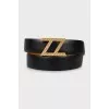 Men's belt with gold buckle