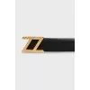 Men's belt with gold buckle