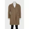 Men's straight-fit wool coat