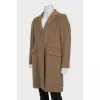 Men's straight-fit wool coat