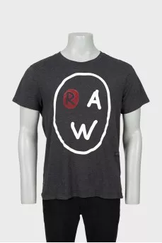 Men's dark gray printed T-shirt
