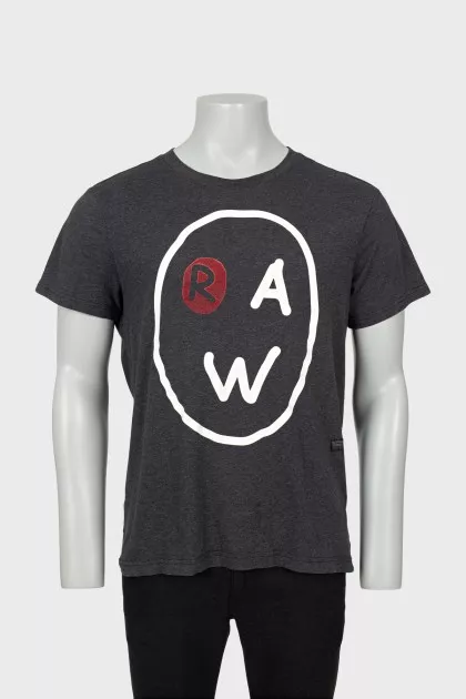 Men's dark gray printed T-shirt