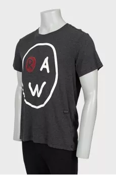 Men's dark gray printed T-shirt