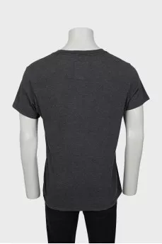 Men's dark gray printed T-shirt