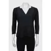 Black linen and silk blouse