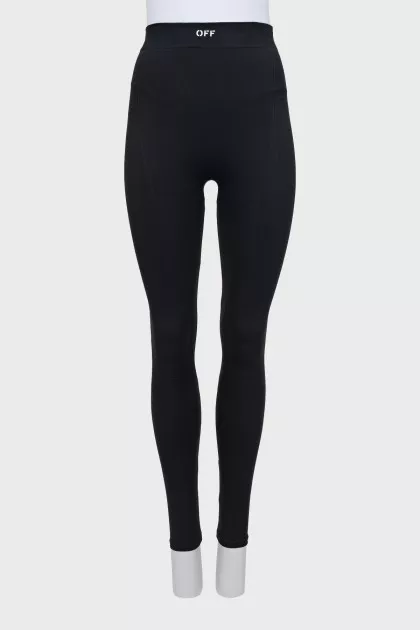 Black leggings with brand logo
