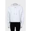 White hoodie with brand logo