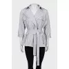 Gray jacket with belt
