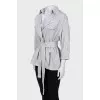Gray jacket with belt