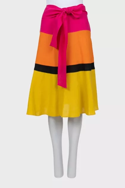 Mixed color striped skirt