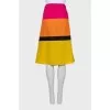Mixed color striped skirt
