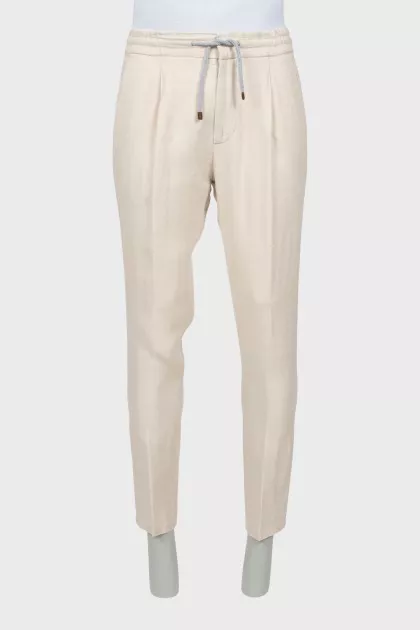 Men's linen trousers with arrows